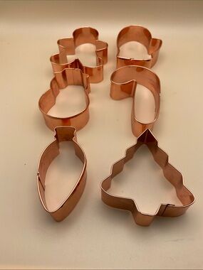Copper Christmas Cookie Cutter Set — 6-Piece Winter Holiday Shapes